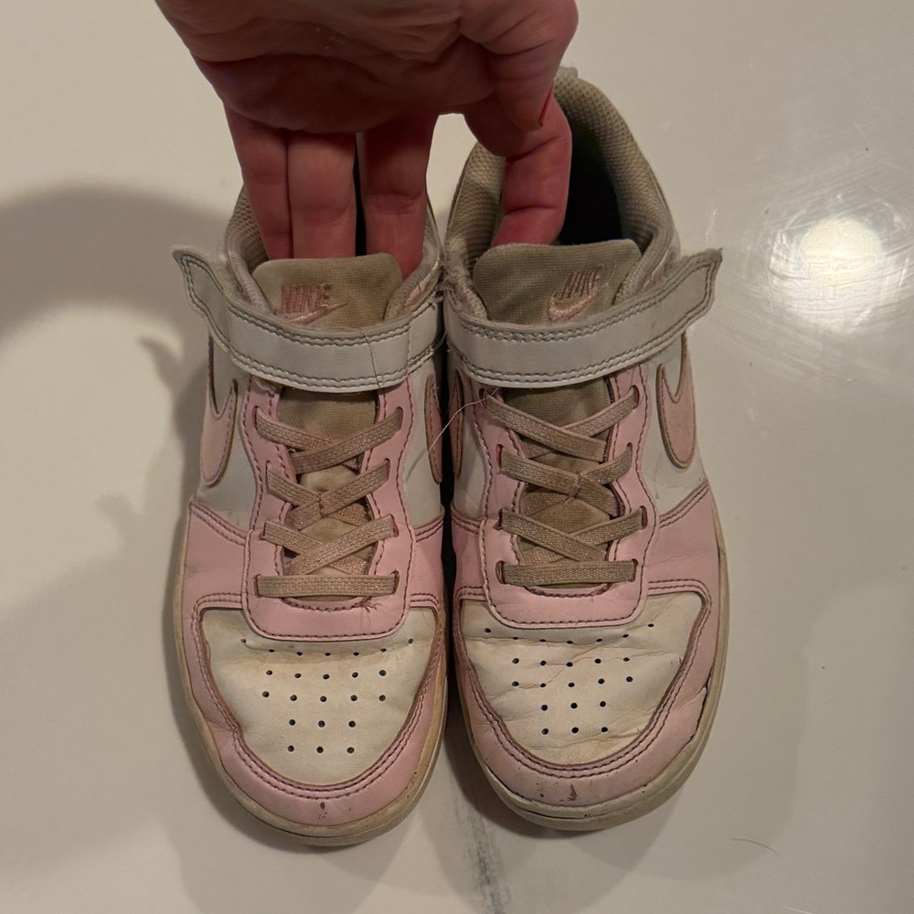 Girls Nike Pink and Cream Sneakers